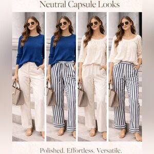 ZARA Neutral Capsule Bundle – Pants & Sweater – Office Chic – Size S